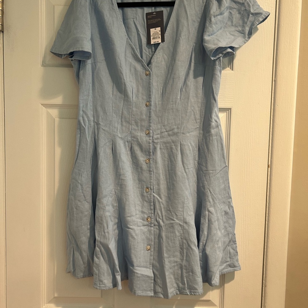 Universal Thread Blue Puff Sleeve Mini Sundress